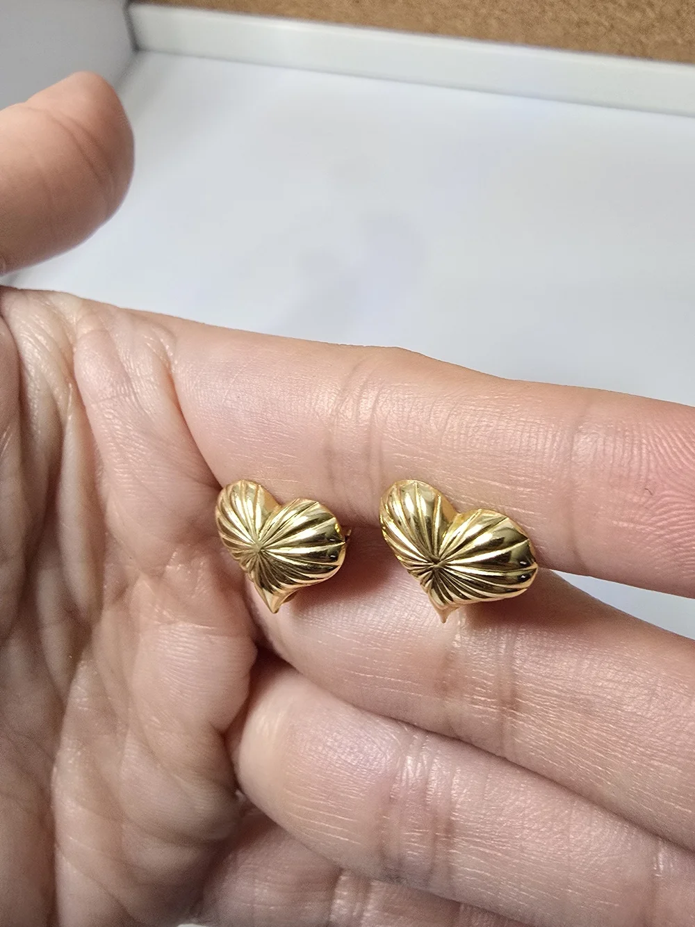 Gold Heart Clip On Earrings